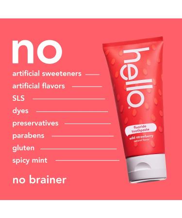 hello Wild Strawberry Kids Toothpaste with Fluoride, Strawberry Toothpaste for Kids, Safe for Ages 2 and Up, Helps Prevent Cavities, Strengthen Enamel, and Polishes Teeth, ADA Approved, 3 Pack, 4.2 Oz Strawberry 4.2 Ounce (  - Buy Online on GoSupps.com