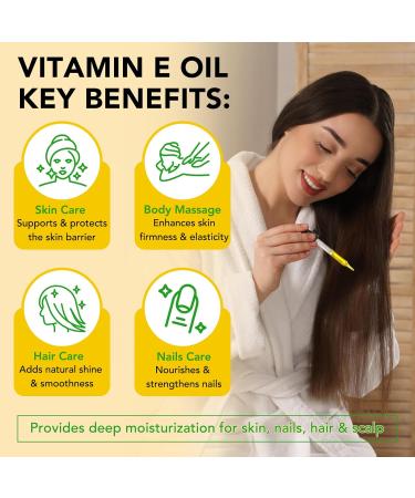 Huile de vitamine E 75000 UI - Huile pure de vitamine E bio pour la peau le visage et le corps - Soin raffermissant contre les cicatrices les rides et les ridules - Buy Online on GoSupps.com