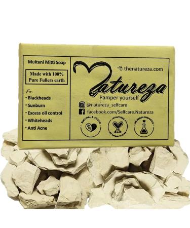 Natureza Organic soap Natural Clay soap body scrub for detoxifying Oily skin Acne 90g
