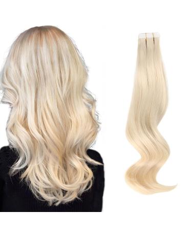 Depending on the amazing beauty hair real hair extensions tape human hair tape attached real remy tape extensions 50g 20 pieces invisible seamlessly reusable Skin weft platinum blonde #60 45 cm #60