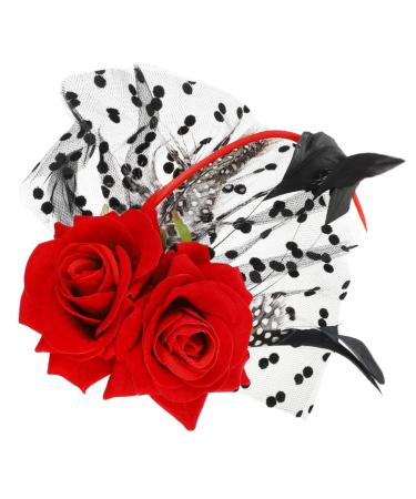 FRCOLOR banquet earphone dress hairpin hair accessories scarf bride baffle hat Korean version fascinator tea party headpiece rose hair clip day of the dead hairaccessories
