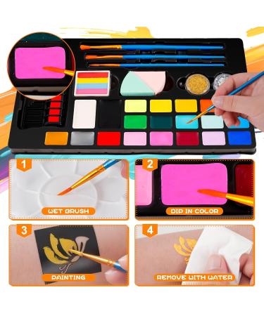 20 Colors Face Paint Kit - Professional Body Makeup for Birthdays Halloween Cosplay & Stage | Ideal SFX Art Supplies - Buy Online on GoSupps.com