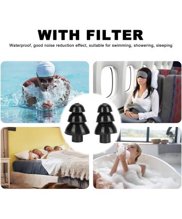 Buy Black Reusable Ear Plugs - Waterproof Noise Reduction & Swimming Earplugs with Multi-Mode Filter - Buy Online on GoSupps.com