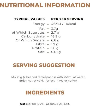 MIGHTY Oat Milk Powder (375g Bag Makes 4L of Oat M.lk) Vegan Coffee Creamer Dairy Free Lactose Free Ideal for Camping Travelling Festivals - Buy Online on GoSupps.com
