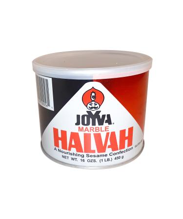 Joyva Halvah - A Delicious Sesame Treat, 16 oz, 1-count box | Kosher, Parve, Gluten Free, Dairy Free | Handmade in Brooklyn (Marble)