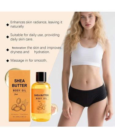  ZHJZGS Shea Butter Body Oil Deep Moisturizing Lightweight & Non-Greasy for All Skin Types Soothes Dryness Hydration Softens & Restores Body Care (1PCS) - Buy Online on GoSupps.com