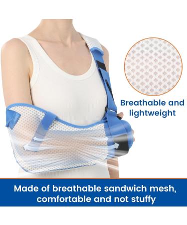 Arm Sling for Shoulder Injury - Waist Strap Immobilizer Brace Support for Sleeping & Rotator Cuff Surgery (Mesh Left Large 40-51 inch - Buy Online on GoSupps.com