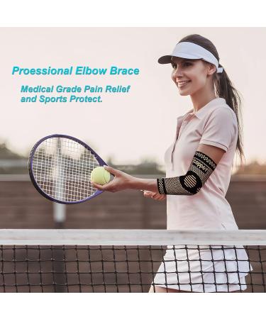 Fhmidic Copper Elbow Sleeve - Compression Brace for Tendonitis Tennis Elbow Arthritis & Pain Relief | Ideal for Weightlifting & Recovery - Large Size for Men & Women - Buy Online on GoSupps.com