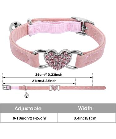 Shop Cobee Bling Heart Cat Neck Band with Bell - Adjustable Rhinestone Collar for Small Cats & Dogs - Pink - Buy Online on GoSupps.com