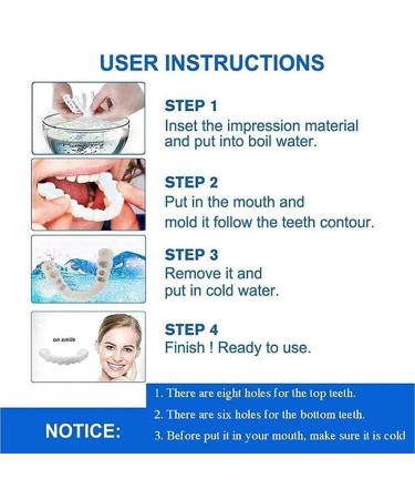 WENHAR Upper & Lower Teeth Veneers - Snap On Smile Tooth Cover for Perfect Whitening - 2pcs Set for Comfortable and Beautiful Smile - Buy Online on GoSupps.com