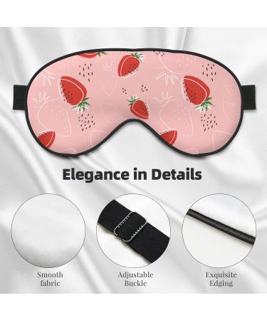 Cute Strawberry Print Sleep Eye Mask | Soft Eyeshade with Elastic Strap | Perfect for Travel & Night Sleeping - Buy Online on GoSupps.com