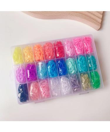 1500Pcs Hair Rubber Bands - Candy Color Tiny Hair Elastics - Rubber Hair Ties for Girls  Women's Kid Ponytail Holders - Elastic Small Ties in 24 Colors.