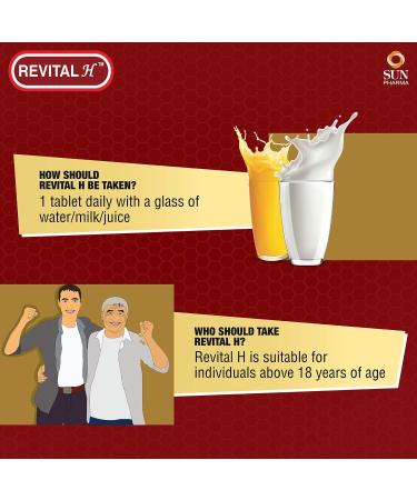 Revital H for Men with Multivitamins & Natural Ginseng for Daily Immunity Strong Bones and Enhances Energy Level - 60 Capsules - Buy Online on GoSupps.com