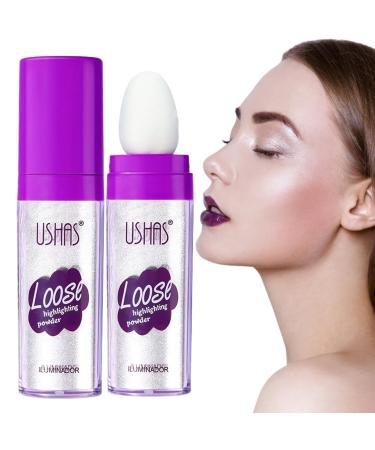 Powder Highlighter Fairy Highlight Patting Powder Body Glitter Highlighter Powder Fairy Stick Highlighter Powder Makeup Stick Smooth Patting Powder for Face Eyes Lips Hair Body Glow