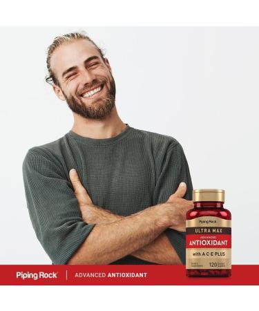 Piping Rock Antioxidant Supplements 120 Caplets | Advanced Formula for Men and Women | with Vitamin A C E | Ultra Max Complex | Non-GMO Gluten Free - Buy Online on GoSupps.com