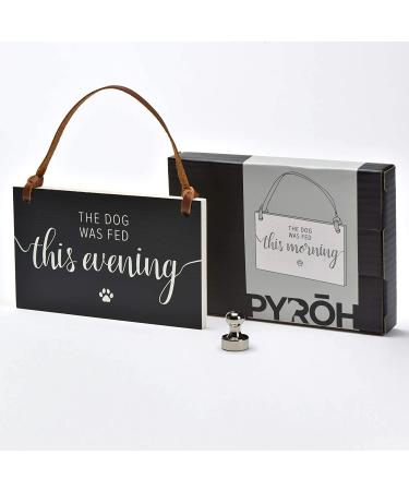 PYROH Dog Feed Reminder Hanging Sign | Solid Wood & Leather | Cute Magnet Design - Buy Online on GoSupps.com