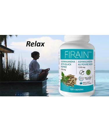 Firain Ashwagandha with Black Pepper - 1300mg for Enhanced Stress Reduction Increased Energy and Increased Absorption | Ayurvedic Adaptogen Blend for Calmness and Vitality - Buy Online on GoSupps.com