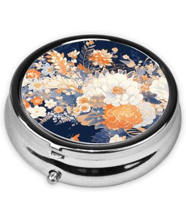 White & Yellow Peonies Portable Metal Pill Box | Round Mini 3-Compartment | Travel Essentials | Hinged Design for Small Pills - Buy Online on GoSupps.com