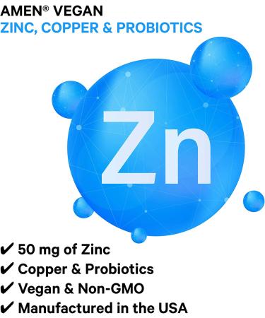 Zinc & Copper Supplement + Probiotics 3 Months Supply - 50mg Zinc Picolinate Pills - Essential Minerals, 2 Billion CFUs Probiotic - Vegan & Non-GMO - 90 Capsules - Buy Online on GoSupps.com