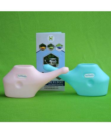 HealthGoodsIn - Set of 2 Traveler s Plastic Neti Pot for Nasal Cleansing with 5 Sachets Salt + 2 Brushes | Compact and Travel-Friendly Design | Natural Treatment for Sinus Infection and Congestion - Buy Online on GoSupps.com