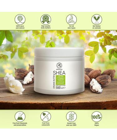 Organic Shea Butter 500g | Pure & Unaffected Karit Body Butter for Face Body & Hair - Intensive Care - Buy Online on GoSupps.com