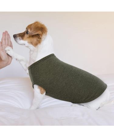 Shop Hjumarayan Washable Dog Sweater for Large Dogs | Elastic Thin Striped Shirt - Military Green XXL | Perfect for Medium & Large Breeds - Buy Online on GoSupps.com