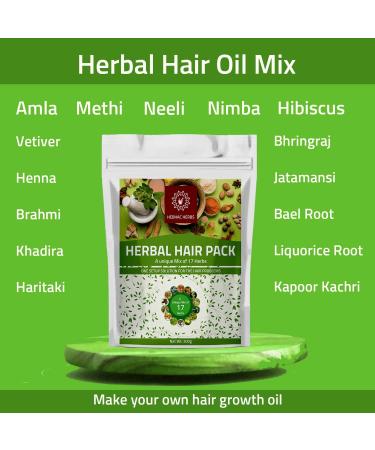 Hebhac Herbs Herbal Hair Mix Powder - 17 Traditional Herbal Oils for Thick Long Hair Growth - 7 oz - Buy Online on GoSupps.com