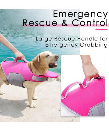 ThinkPet Adjustable Dog Life Jacket - Reflective Pink XXL for Safety & Buoyancy | International Shipping Available - Buy Online on GoSupps.com