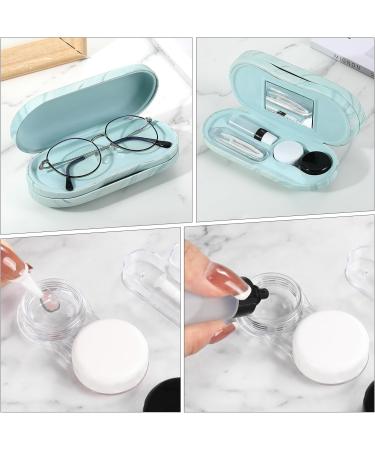 Buy Moko Double-Sided Glasses Case with Mirror | Scratch-Resistant Wearable Stylish Blue Water Color for Glasses & Contact Lenses - Buy Online on GoSupps.com