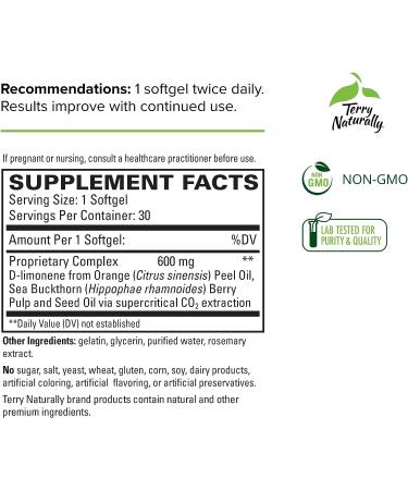 Terry Naturally Heartburn Rescue Softgels - Soothe Occasional Heartburn & Indigestion - Non-GMO Gluten Free - 30 Servings - Buy Online on GoSupps.com