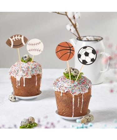 24 Pack Sports Cupcake Toppers Basketball Cupcake Toppers Soccer Football Cupcake Toppers Baseball Rugby Cupcake Picks Ball Sports Cupcake Picks for Sports Theme Boy Birthday Party Decorations - Buy Online on GoSupps.com