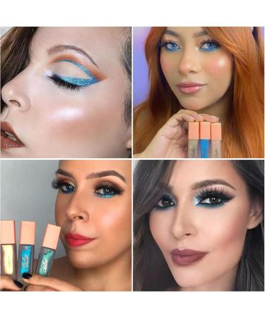 Oulac Liquid Glitter Eyeshadow - Metallic Blue Eyeshadow Sparkly Blue Eyeliner Liquid Shimmer Eyeshadow & Eyeliner Blendable Eye Make-up Crease Resistant Vegan 5.4g Ocean Treasure (10) - Buy Online on GoSupps.com