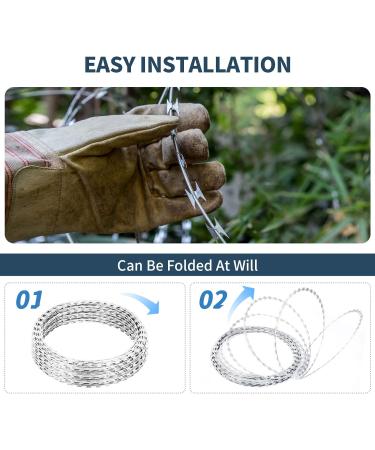 Tmee Razor Wire - 75m Coils for Secure Fencing | Barbed Wire for Garden Protection | Durable & Effective Wire Fence Solutions - Buy Online on GoSupps.com