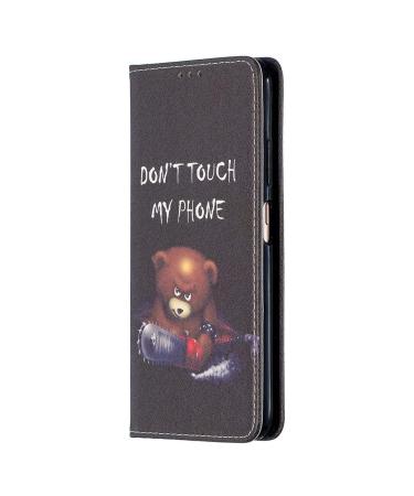 Miagon Wallet Folio Flip PU Leather Case for Samsung Galaxy A32 5G Creative Painted Design Full-Body Protective Cover Card Holder Kickstand Magnetic Bear Saw Samsung Galaxy A32 5G Bear Saw