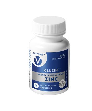 Gluzin 50MG Pharmaceutical Grade Zinc Vegan Friendly 60 Count (Pack of 1)