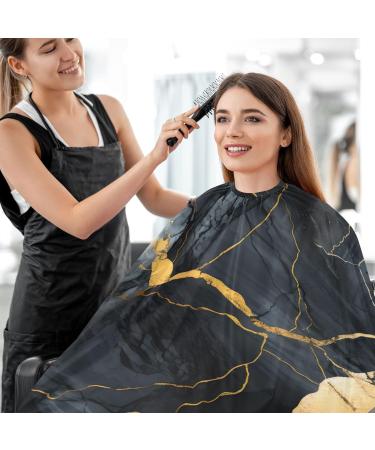 Waterproof Barber Cape - Black Marble & Cheetah Haircut Bib for Men & Women | Unisex Hair Cutting Cape | Durable & Stylish - Buy Online on GoSupps.com