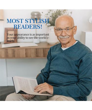Rimless Reading Glasses 1.25x for Men & Women - Anti-UV Blue Light Blocker HD Clarity Spring Hinge - 3 Colors Available - Buy Online on GoSupps.com