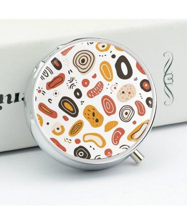 Travel Pill Box with 3 Compartments - Portable Medicine Organizer - Warm Color Abstract Design - Ideal for Purse & Pocket - Buy Online on GoSupps.com