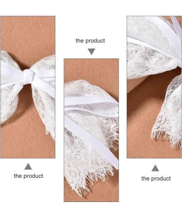 Minkissy Big Bow Hair Barrette Lace Bowknot Hair Clips Ribbon Bow Clips Decorative Hair Accessories for Women Girls Teens (White) - Buy Online on GoSupps.com