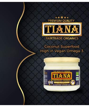 Tiana Organic High Omega 3 Coconut Butter 250 ml - Premium Healthy Cooking Oil for International Shipping - Buy Online on GoSupps.com