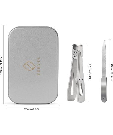 FERYES Stainless Steel Nail Clippers for Thick Nails - Wide Jaw Toenail Cutter with Metal File for Seniors, Men & Women - Gray - Buy Online on GoSupps.com