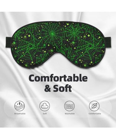 Shop Green Bright Web Spiders Sleep Mask - Adjustable Double-Sided Soft Eye Covers for Perfect Shading & Reduced Eye Edema - International Shipping Available - Buy Online on GoSupps.com