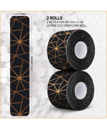 Care Science Waterproof Kinesiology Tape - 40 ct Precut Strips (2 Rolls) | Copper Infused Water Resistant Elastic Athletic Tape for Sports & Weightlifting - Muscle Strain Relief & Joint Support - Buy Online on GoSupps.com