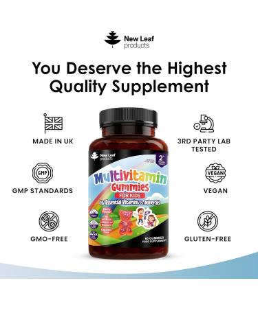 Kids Multivitamin Gummies with Zinc - 16 Essential Vitamins & Minerals - Gluten-Free Vegan Halal Formula - 60 Count - Buy Online on GoSupps.com