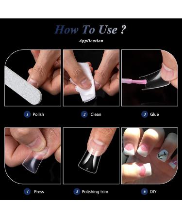 Moxluck Clear Duck Nail Tips - 140Pcs Curved False Nails for Extensions and DIY Nail Art - Buy Online on GoSupps.com