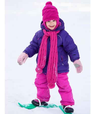 Kids Winter Ski Gloves - Waterproof Snow Mittens for Boys Girls, Pink & Watermelon Red, 5-10 Years - Buy Online on GoSupps.com