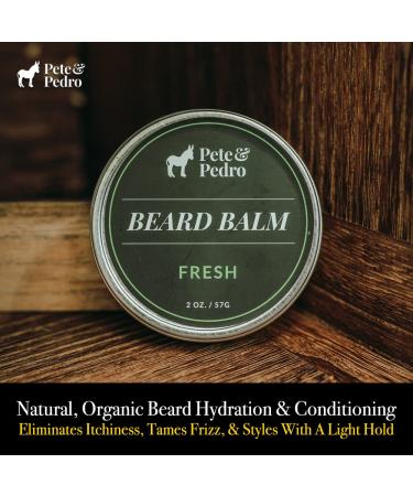 Pete & Pedro FRESH Beard Balm - 100% Natural Light-Hold Hydrating & Soothing | Musk & Teak Wood Scent | As Seen on Shark Tank | Shop Internationally | 2 oz - Buy Online on GoSupps.com