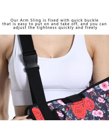 Soft Foam Arm Sling with Waist Belt for Women- Shoulder Immobilizer with Strong Support- Breathable Brace for Shoulder Injury - Red Rose - Buy Online on GoSupps.com