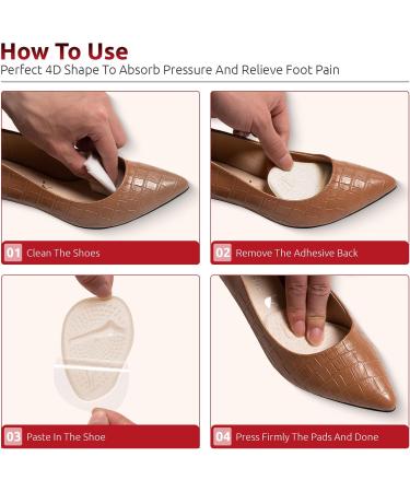 Metatarsal Pads Ball of Foot Cushions - 6 Pairs Gel Inserts for Women | Forefoot Pain Relief in High Heels - Buy Online on GoSupps.com