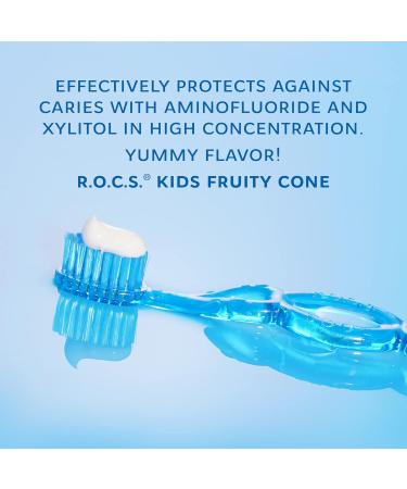 ROCS Kids Fruit Ice Toothpaste 45g - All-Natural Fluoride-Free Kid-Friendly Flavor - Ideal for International Shipping - Buy Online on GoSupps.com
